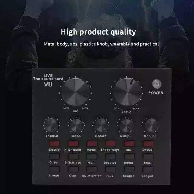 Medan Termurah V8 V8s Bluetooth Soundcard MiXer Gitar Audio ASMR Mic Kondensor Condensor bm 800 8000