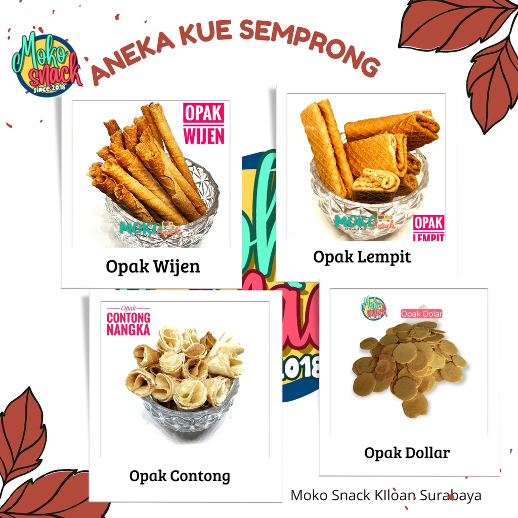 

Snack Kiloan Kue Semprong opak Wijen opak Lempit Opak dollar Opak contong gambir 250 gr