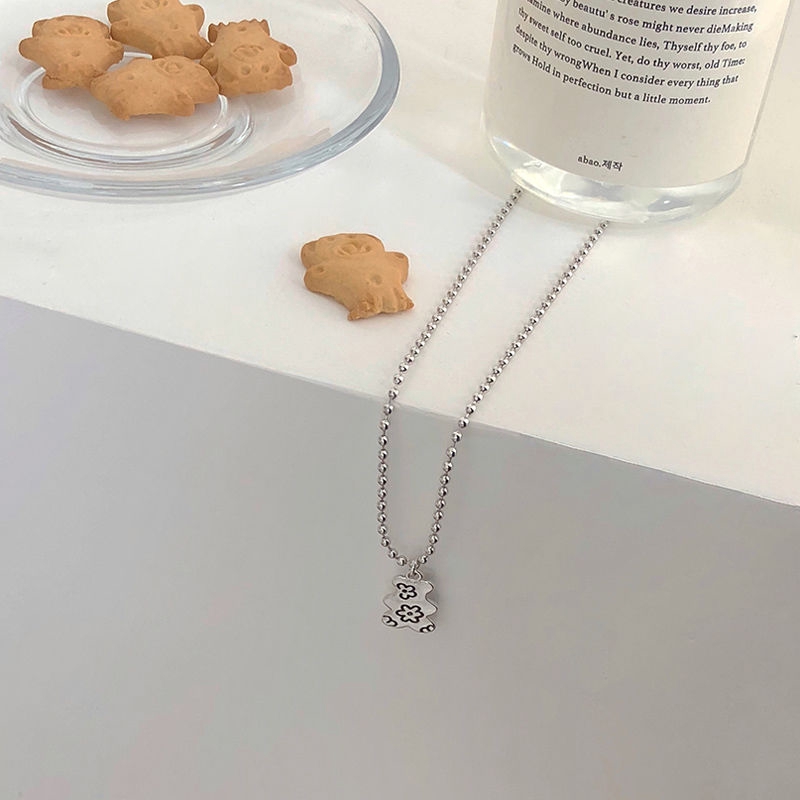 Bear Biscuit Necklace Tide Hip Hop Clavicle Chain