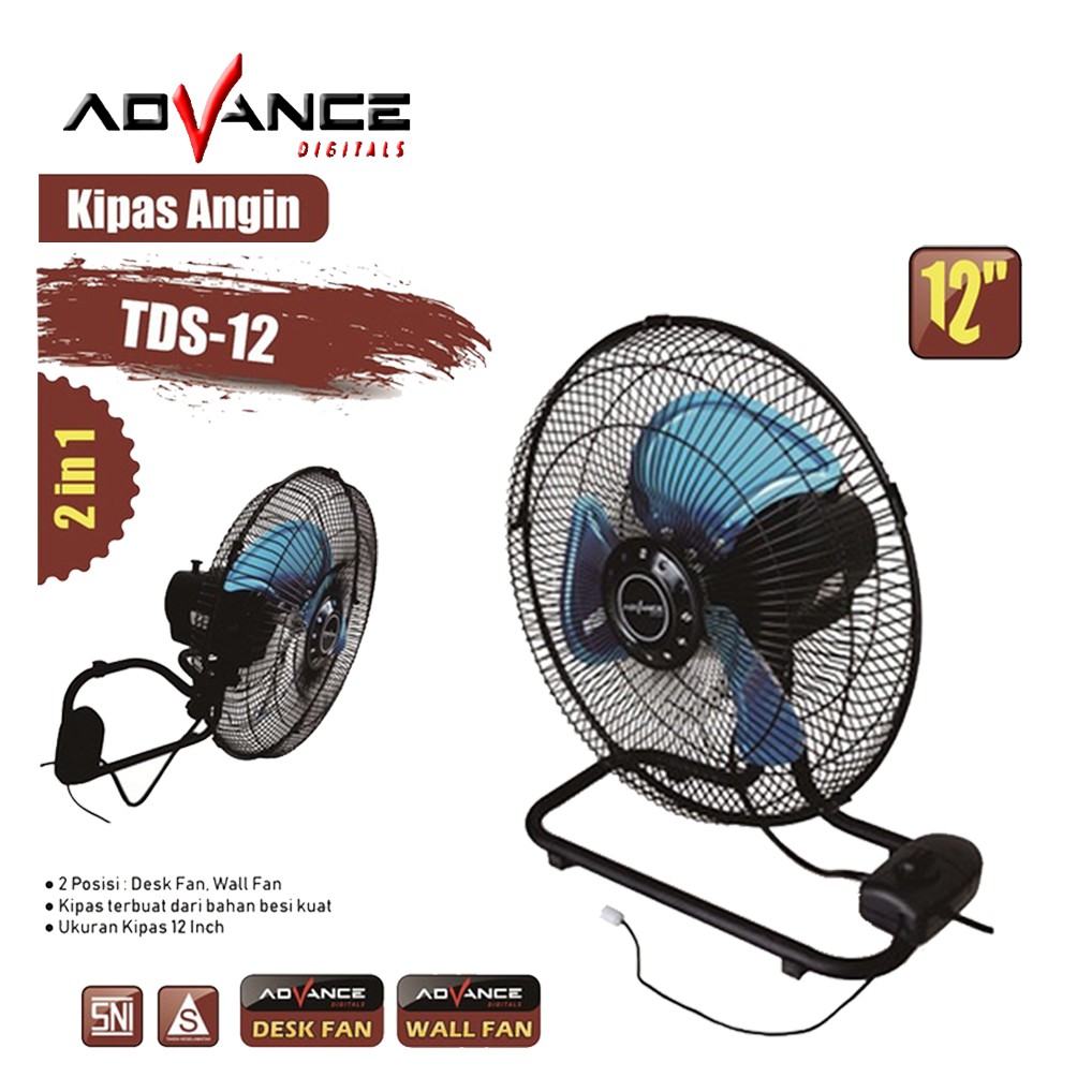 Advance Tds 12 Wall Fan Desk Fan 12 Inch Kipas Angin Meja Dinding Shopee Indonesia