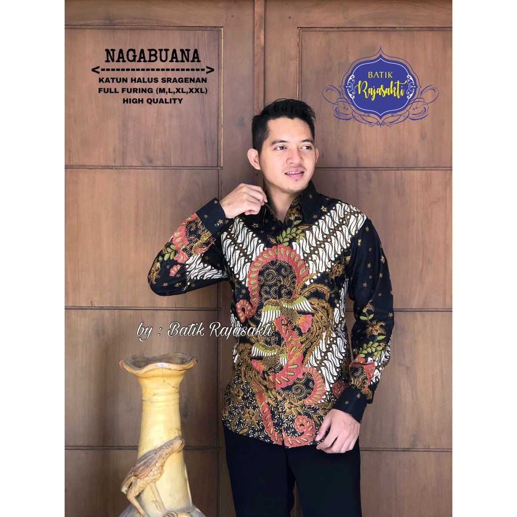 NAGABUANA RAJASAKTI KEMEJA BATIK SOLO PRIA LENGAN PANJANG LAPIS FURING ATASAN BATIK PREMIUM MODERN KATUN HALUS BAHUWIRYA  BANAMITRA BANAMITRA PUTIH BANGSAWAN BAYU PUTRA BERLIAN BIRU BHARATAYUDA BIMASENA BIRENDRA BIRU INDAH BRAHMAKERTA BRAHMAKERTA MERAH