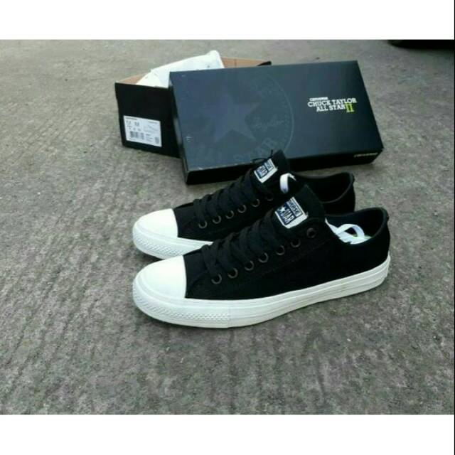 Sepatu Converse Chuck Taylor II Grade Original BNIB VIETNAM IMPORT PREMIUM Black White Hitam Putih