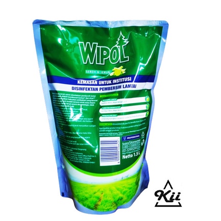 Wipol Cairan Disinfektan Pembersih Lantai Aroma Sereh&amp;Jeruk Pouch 1.5L