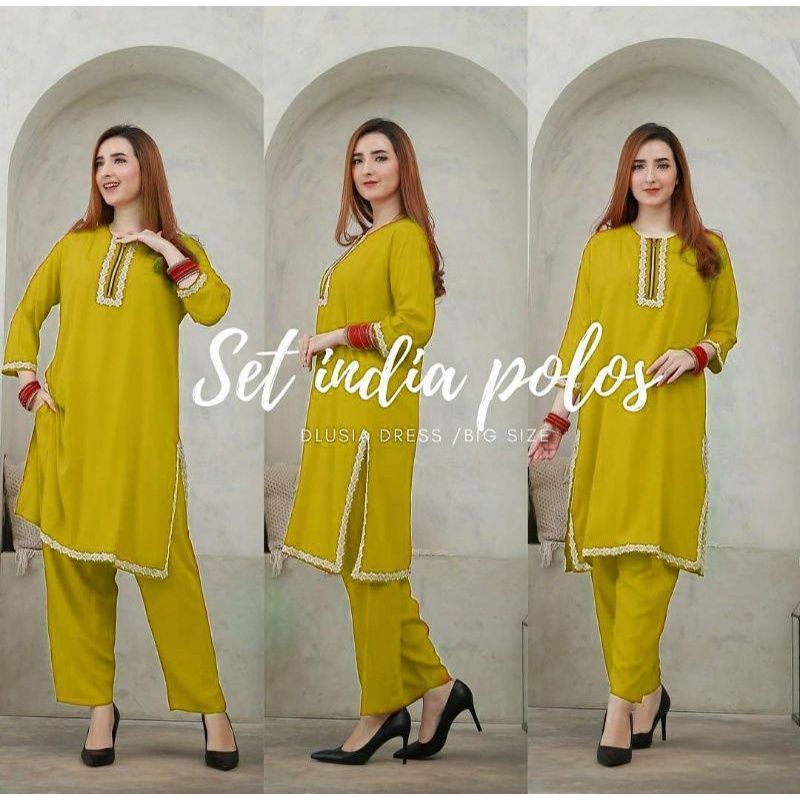 One Set Tunik India Renda Polos