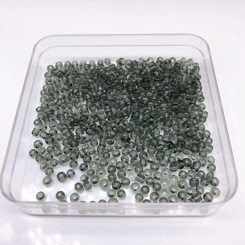 Manik-Manik Kaca Czech Seed Warna Hitam Putih Ukuran 2mm 3mm 4mm Untuk Membuat Perhiasan