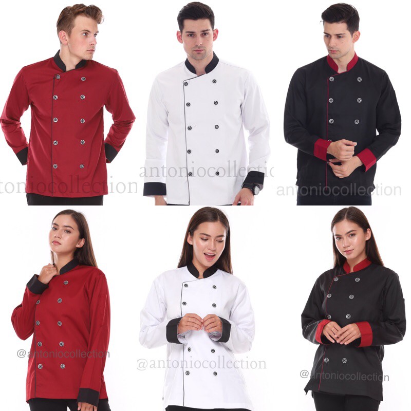 Baju Koki / Chef Jacket UNISEX Lengan Panjang