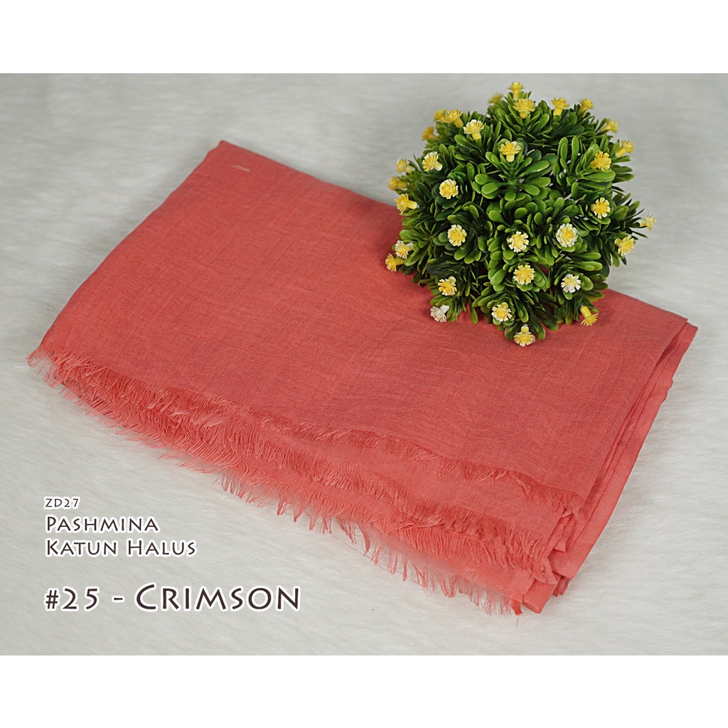Pashmina Polos Katun Halus - CINDY by Luulu Scarf-#25 - Crimson