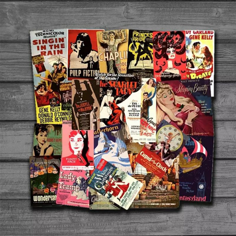 Sticker Stiker Retro Movie Film Poster 46 Pcs