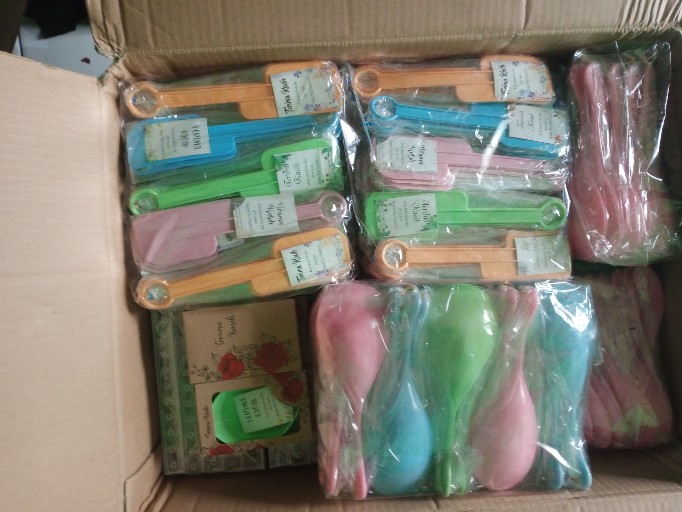 Souveniir Sgs Sendok Garpu Sumpit Melamin Import Kemas Mika
