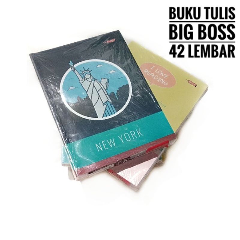 

buku tulis BIG BOSS 42 lembar, isi 6 buku (boxy)