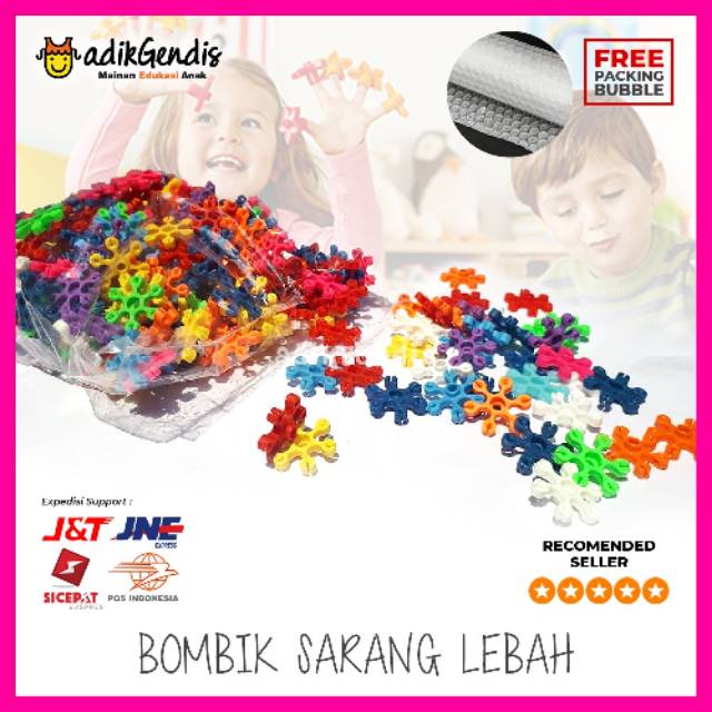 Mainan anak plastik Bombik sarang lebah kemasan 500gr