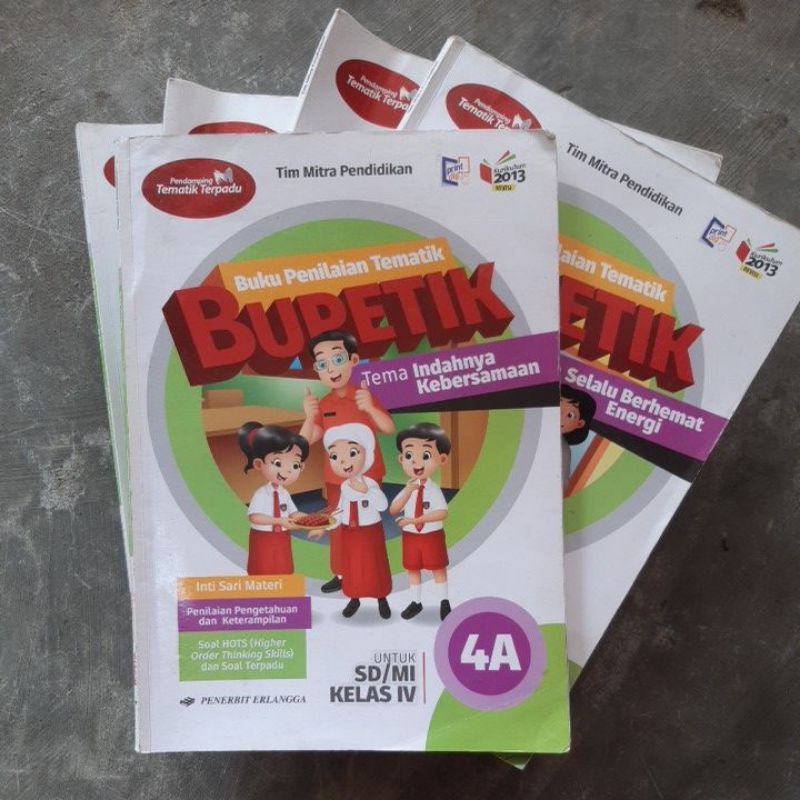 Buku Bupetik Sd/Mi kelas 4. 4a.4b.4c.4d.4e Revisi Kurikulum 13.Bekas Original