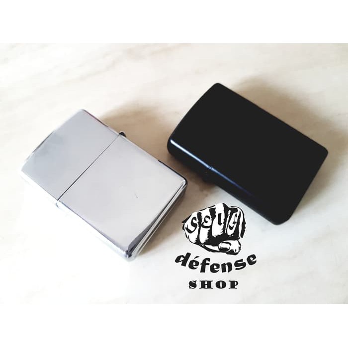 PROMO COD Korek Api Zippo Polos-Lighter Mancis-Silver &amp; Black