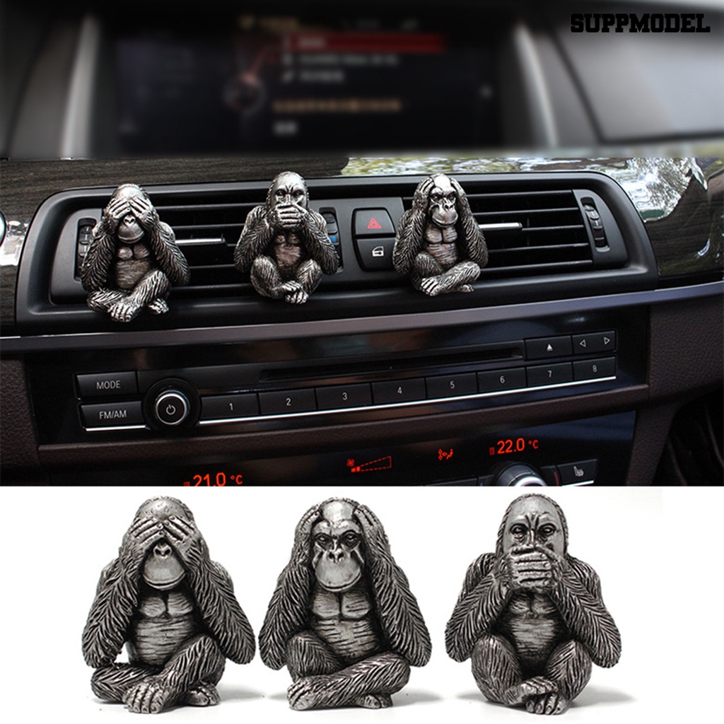 Suppmodel 3Pcs Klip Parfum Mobil Bentuk Gorilla Bahan Resin Tahan Lama