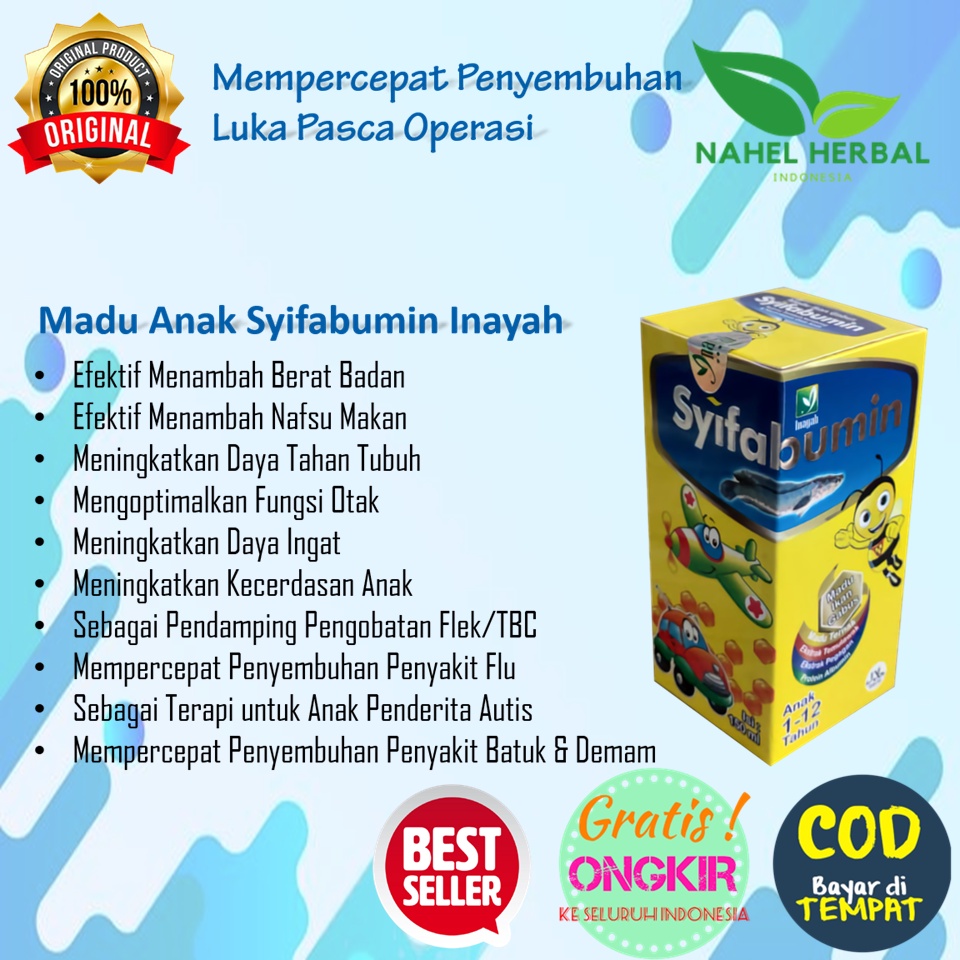 Madu Penggemuk Anak Syifabumin Original Ampuh - Vitamin Gemuk Badan Farmasi Ori Bpom - Obat Tanpa