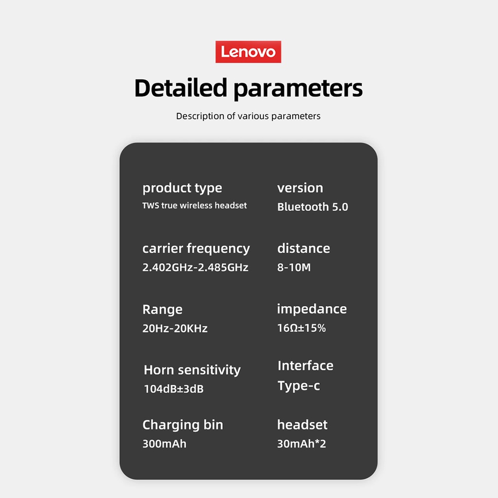 Lenovo PD1X True Wireless Bluetooth 5.0 Earphone TWS mini Earbuds-7