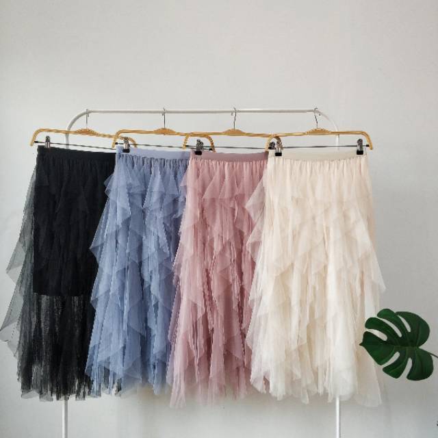 Rok tutu panjang maxi tumpuk import bkk hk chn bangkok 