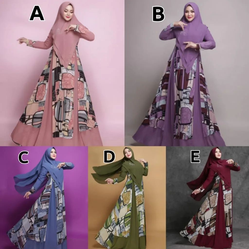 Estonia Syari by iRna Emerald_Gamis Syar'i Irna Gallery Kekinian Terlaris Termurah Bestseller