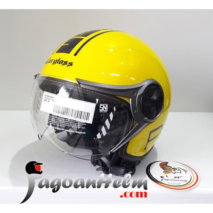 CARGLOSS Helm YR PROTECT | YELLOW | RETRO Single Visor CARGLOS