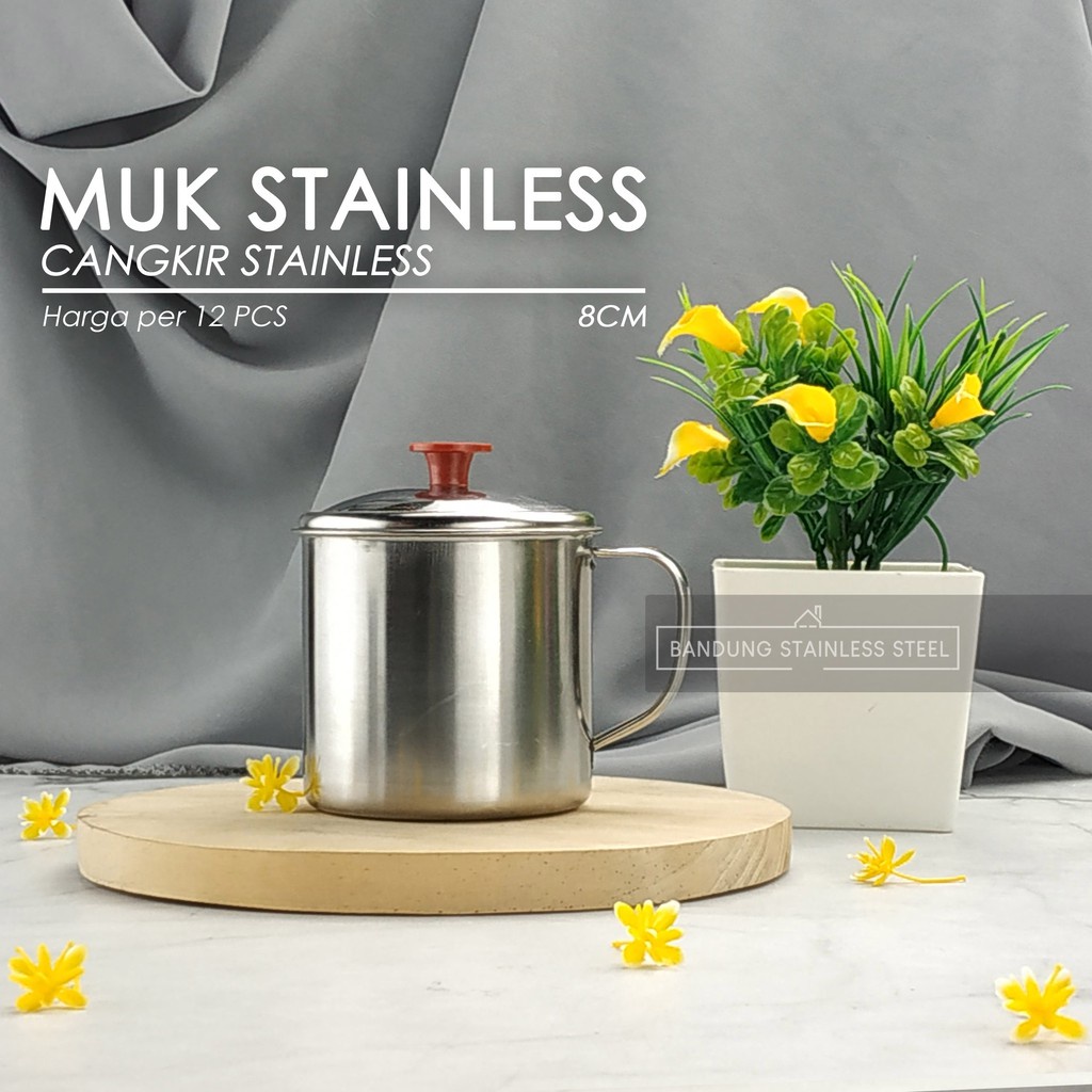 12pcs Muk Kopi Teh serbaguna murah 7, 8, 9cm / Gelas cangkir stainless mug