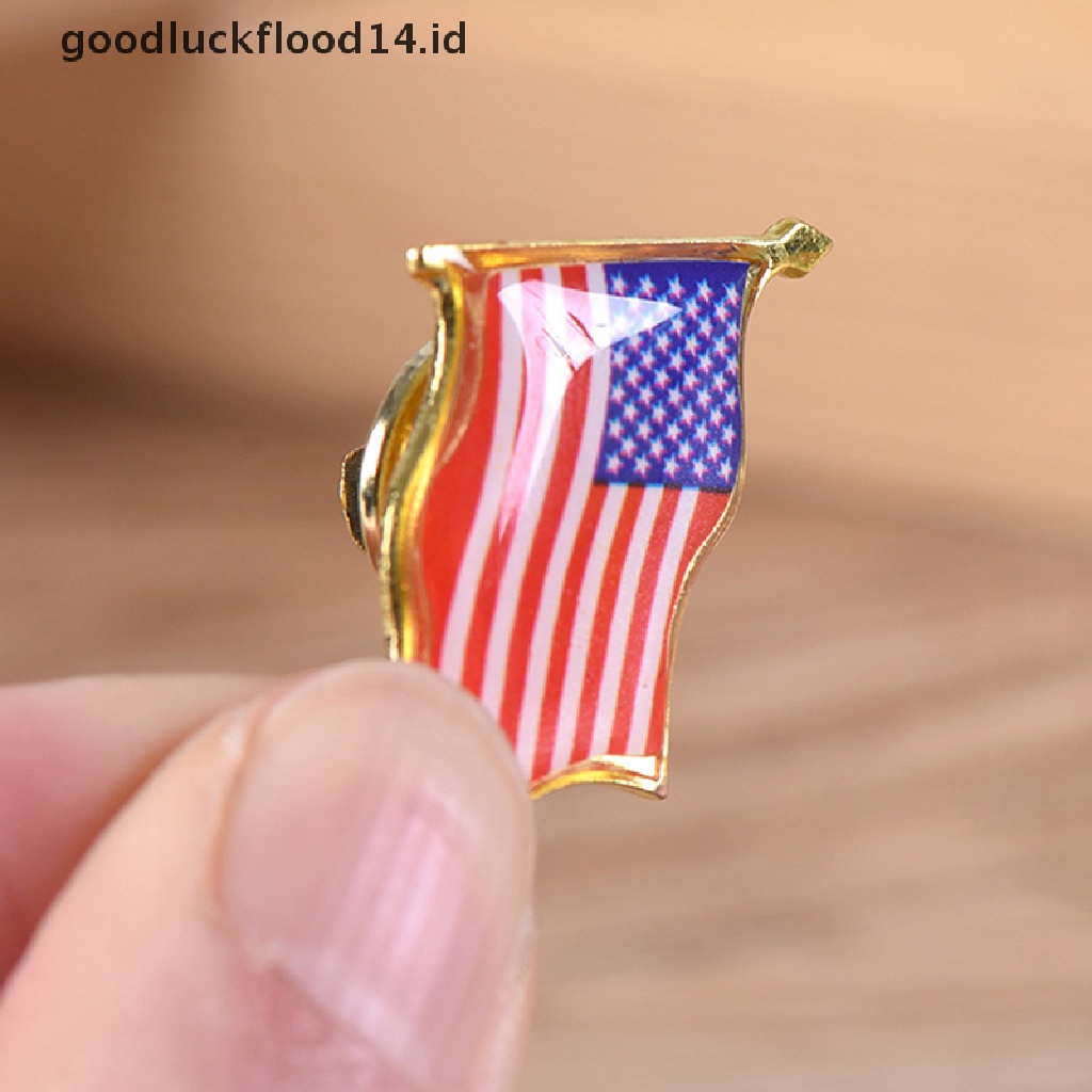 [OOID] American Flag Lapel Waving Pin Proudly USA Tie Tack Badge Bag Brooch Decor Gifts ID