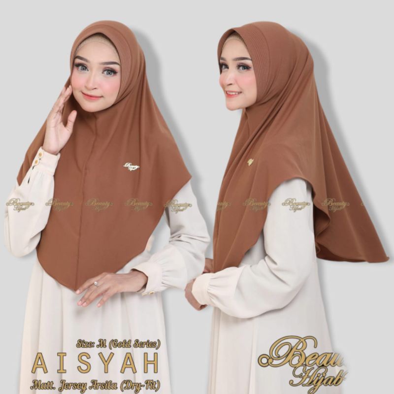 [Ori Beauty] AISYAH M GOLD SERIES••hijab instan jersey arsila••jilbab instan bergo ped