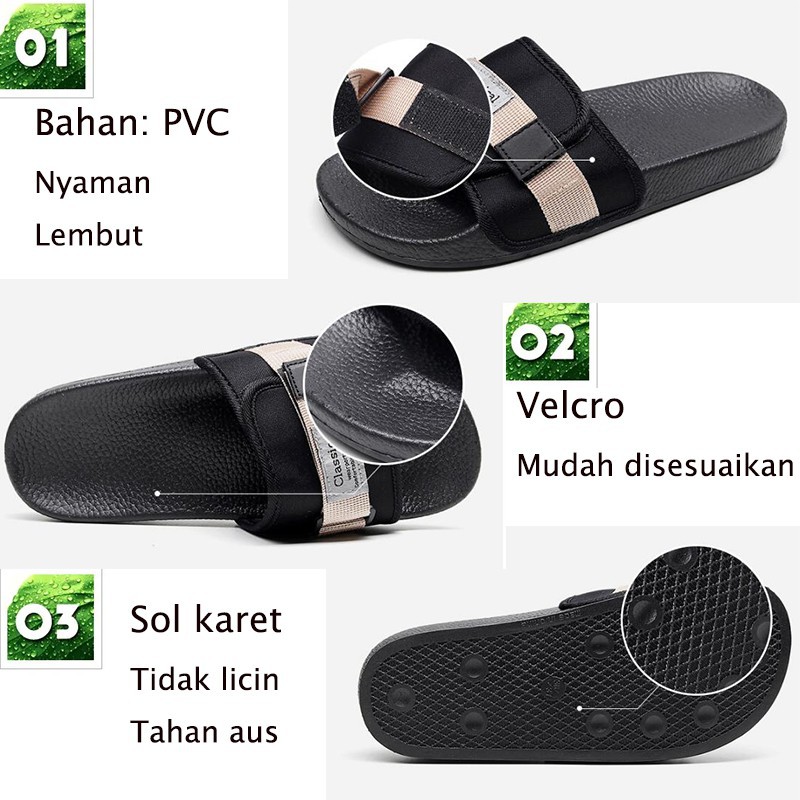 Sandal Slide pria Sandal  Pantai SLIPPER Sandal wanita sandal slide  (unsex)  Slippers | Sandal Pria | Slide Slip on | Sendal Anti Licin Ringan