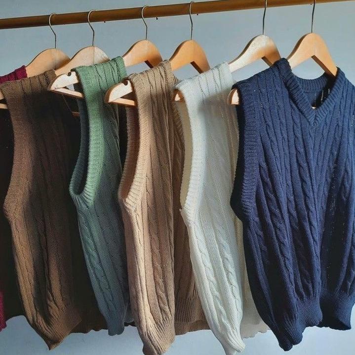 Koleksi Terbaru.. Rompi Rajut Korea M L Pria Wanita/Luaran Kemeja