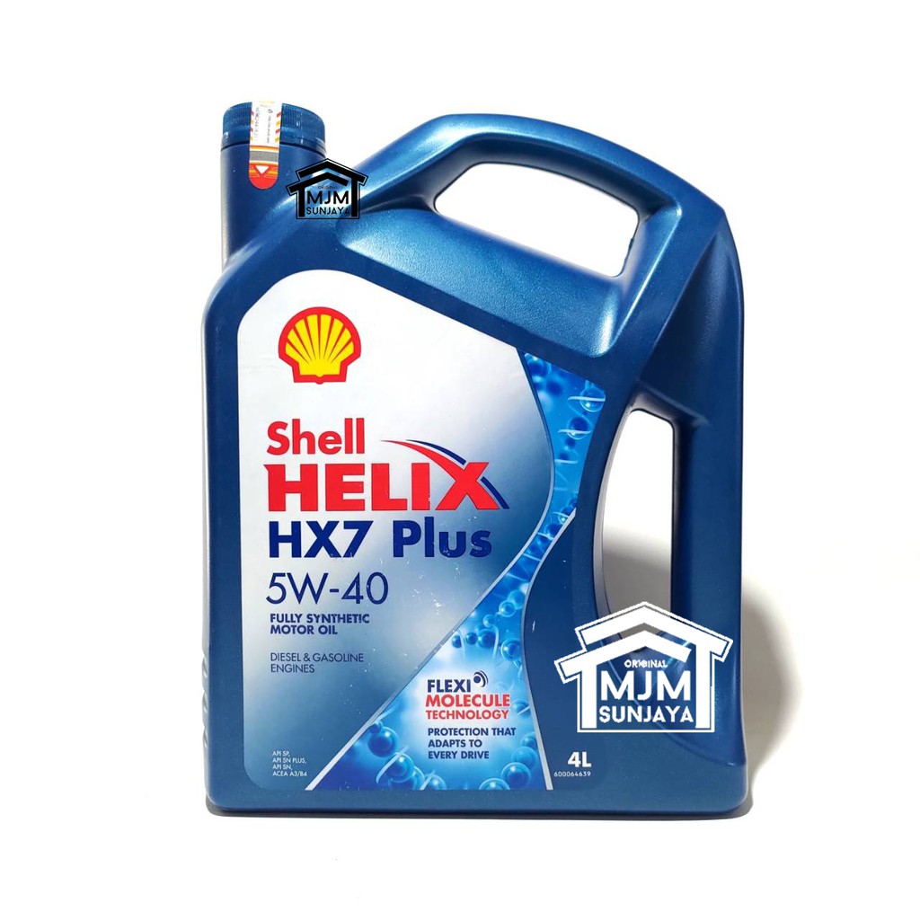 Oli Mesin Shell Helix HX7 PLUS SAE 5W-40 4 Liter Bensin Galon HX 7 5W40 4L Diesel Solar