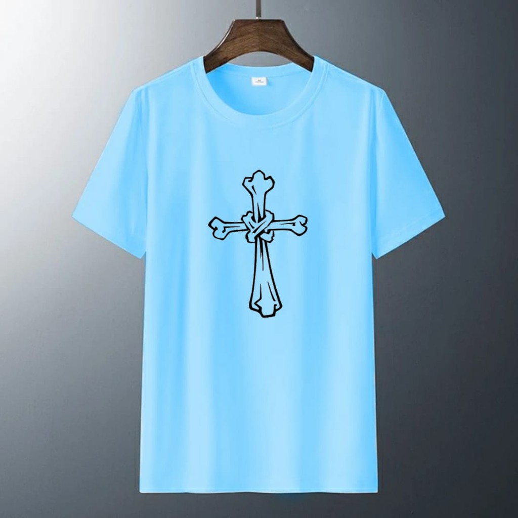 KAOS ROHANI SALIB TULANG / BAJU ROHANI KRISTEN / KAOS DISTRO ROHANI / TSHIRT ROHANI / KAOS SALIB