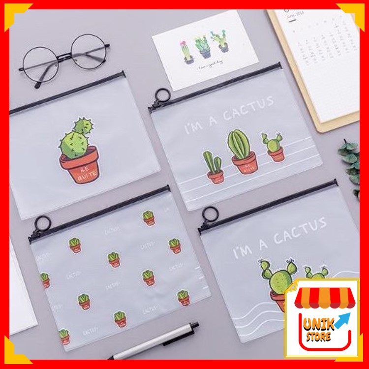

Unik -S645 Tempat Pensil Zip Cactus / Organizer Bag / Tempat Alat Tulis / Stationary
