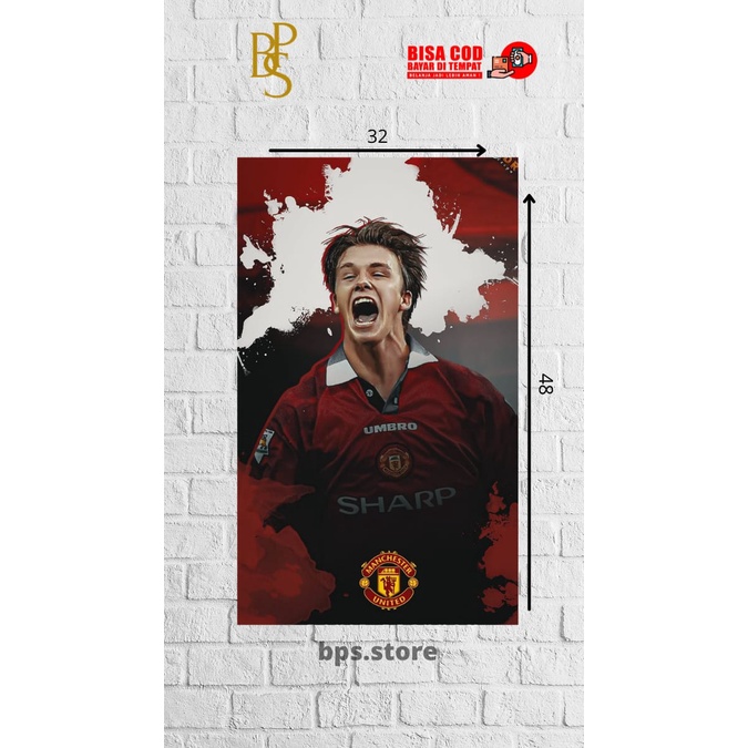 POSTER HIASAN DINDING DAVID BECKHAM - POSTER DAVID BECKHAM - FOTO BECKHAM - POSTER SEPAKBOLA - WALLD