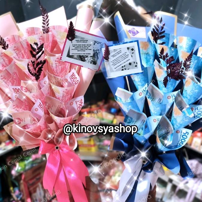 Premium Product Buket Uang Palsu Fake Money Bouquet Bucket Uang Palsu Berbentuk Bunga - Paling Dicar