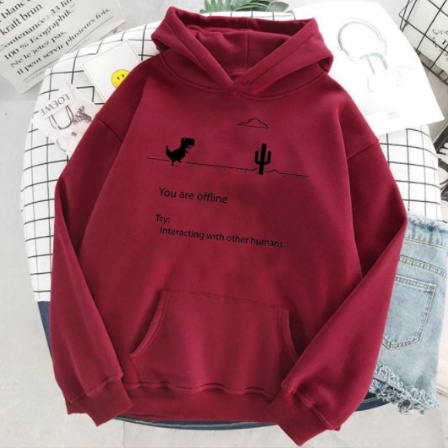 TokoFashion. MC Sweater YOU ARE OFFLINE - Sweater Hoodie Wanita Dino-7