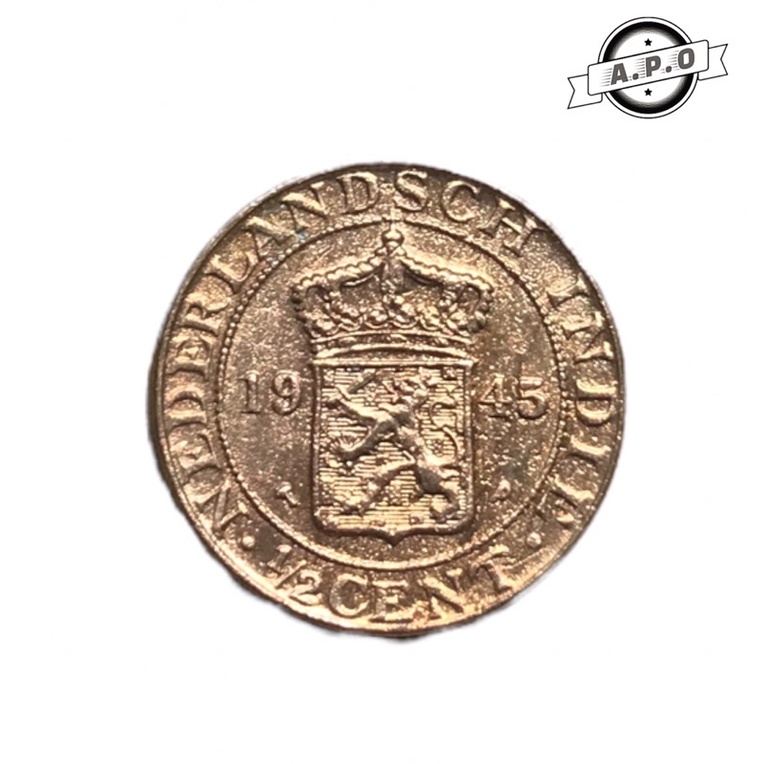 KOIN KUNO 1/2 CENT NETHERLAND INDIE 1945