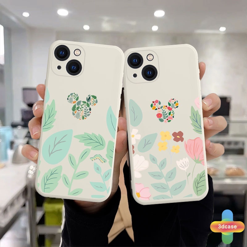 Case Compatible For IPhone 11 12 13 PRO MAX 6 7 6S 8 Plus X XR XS MAX 11 12 13 mini Se 2020 6SPlus 7Plus 6Plus 8Plus XSMAX A54 A15 A16 A9 A5 A7 A5S Y12 Y20 Cute Mickey Minnie Mouse Flower Anti-fall Case