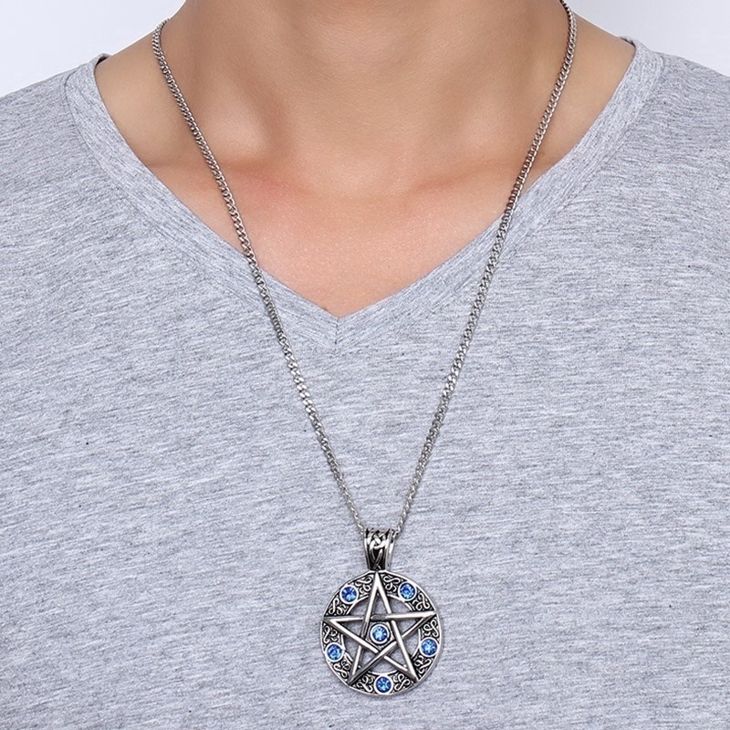 Fashion Vintage Style Jewelry Pentagram Pendant Necklace for Men Women