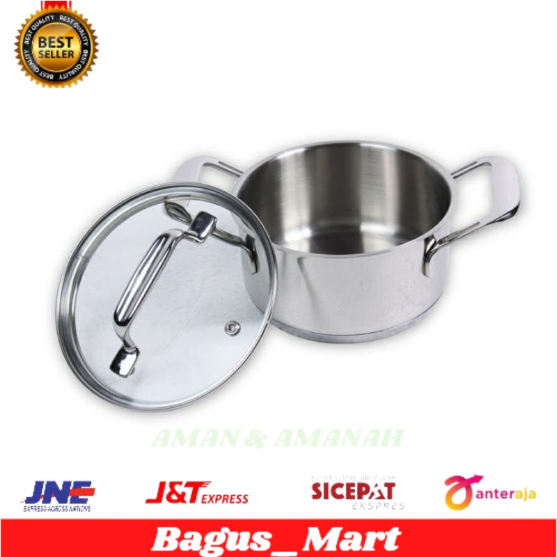 Krischef 14 Cm Panci Casserole Tutup Kaca/panci tutup kaca/panci masak