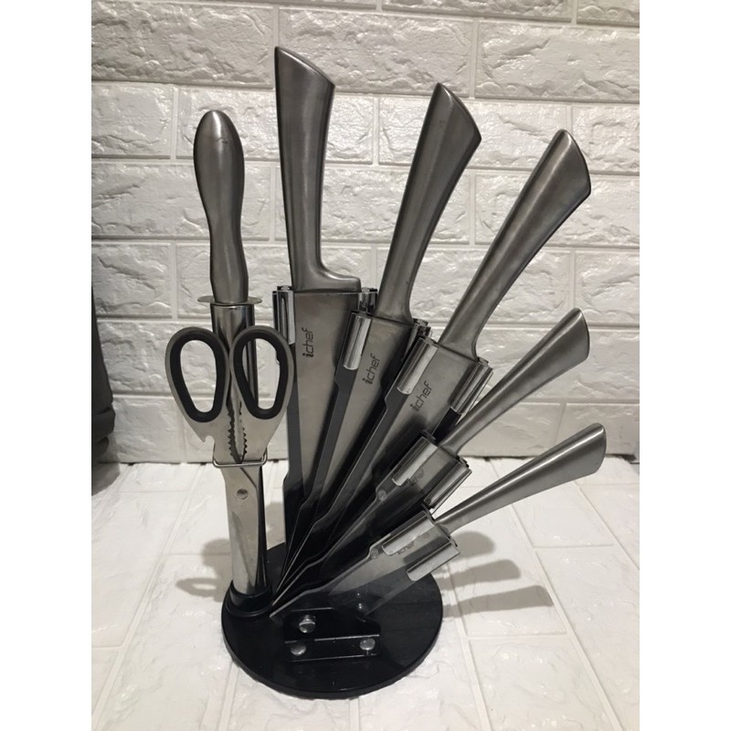 Ichef steinless knife set 8pcs