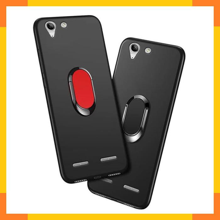 Case Lenovo K5 Plus A6020 Softcase Matte Hitam Holder Magnetik