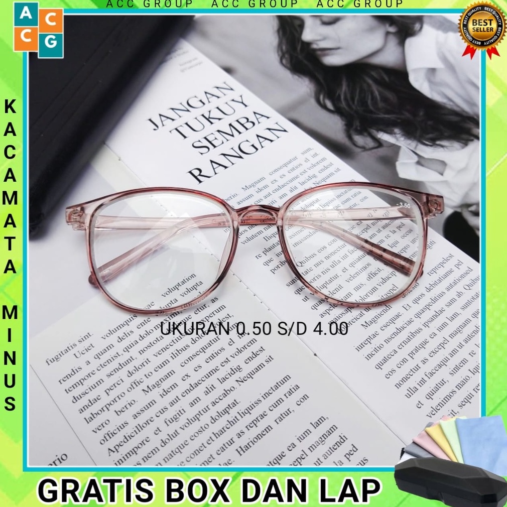 KACAMATA MINUS FREE BOX DAN LAP BLUERAY VARIASI WARNA 3016