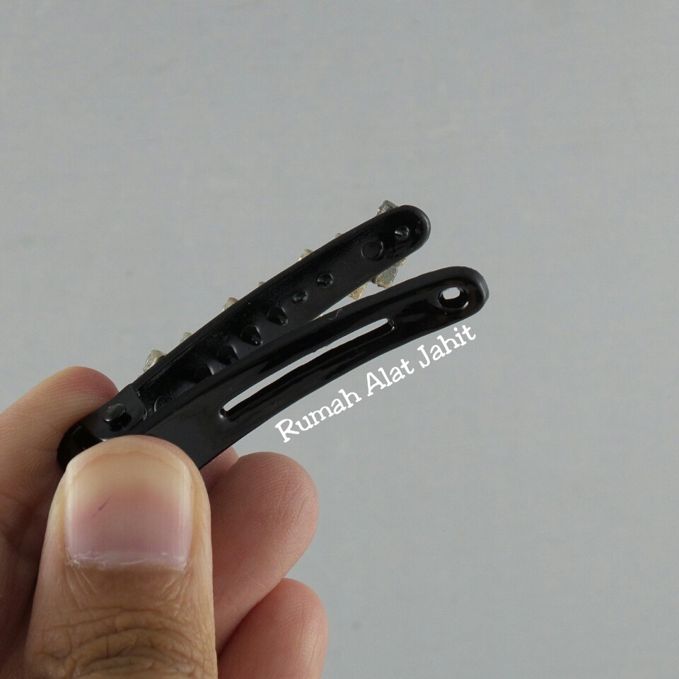 Jepit Rambut / Hair Clip Permata Baris Segi Empat Zig-Zag 4.5cm (sepasang)