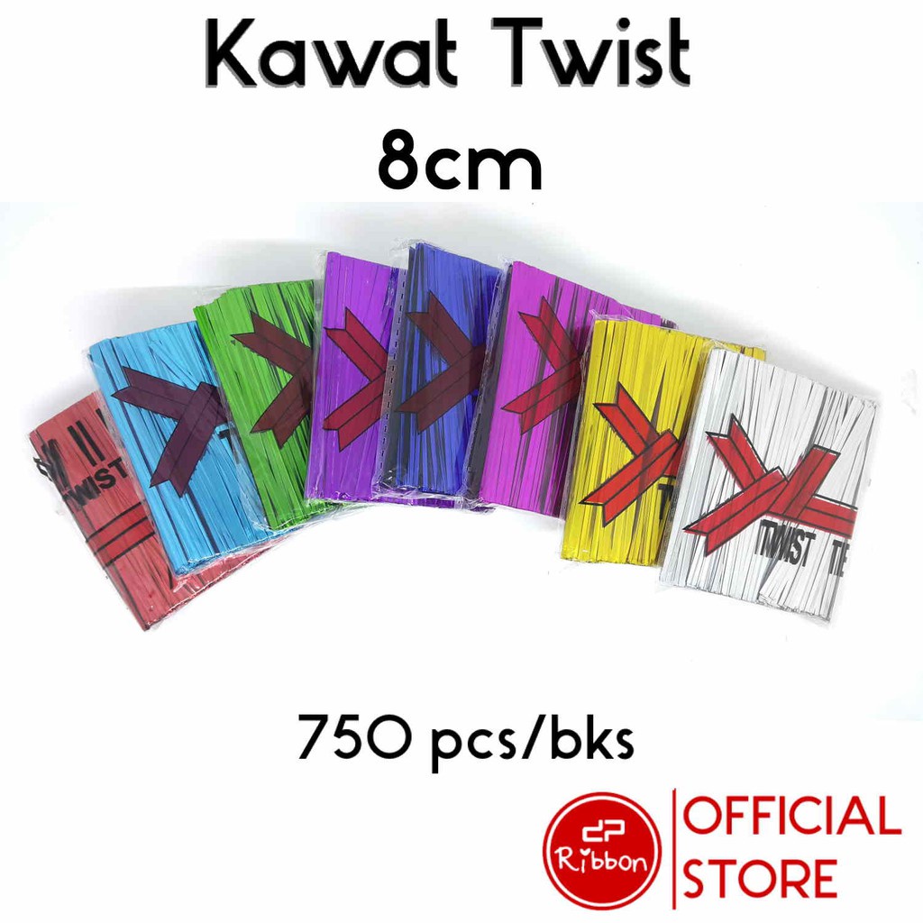 

Kawat Twist Potong 8CM isi 750pcs/bks Twist Tie 8 cm Pita Kilap Souvenir Lolipop Bingkisan