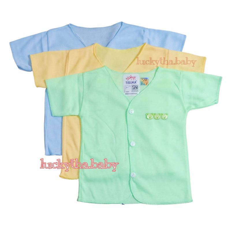 3pc_baju pendek bayi polos 100% cotton dolphin / baju dolphin pendek polos Newborn/ baju bayi pendek