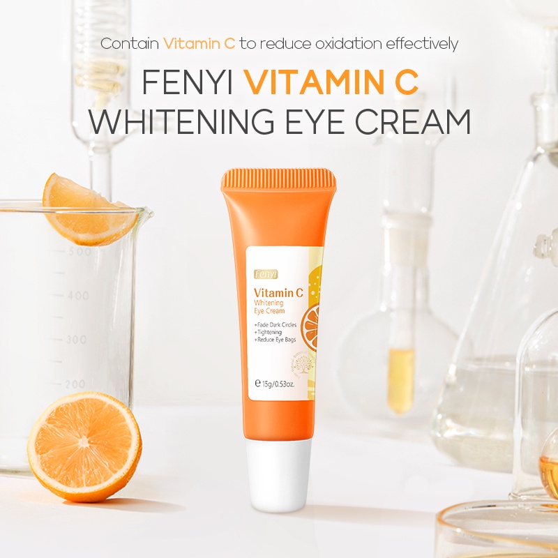 Fenyi Vitamin C Brightening Eye Cream Memudarkan Kantong Mata Kerutan Menghilangkan Mata Panda 15g