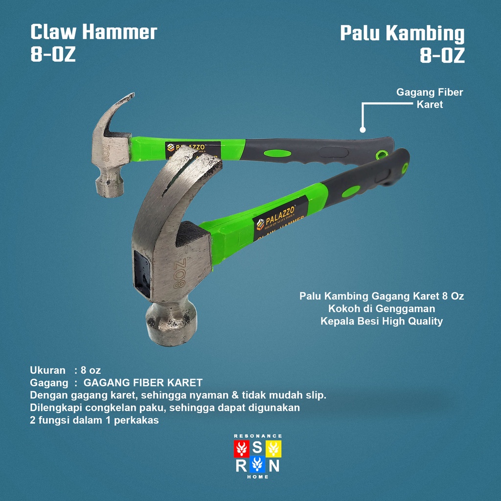 Palu Kambing Gagang Fiber 8 OZ - 12 OZ Resonance Home