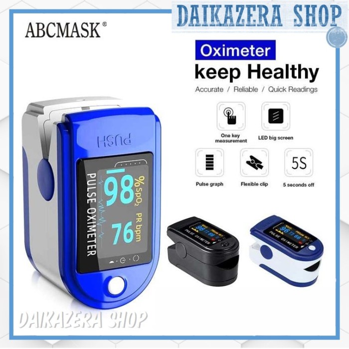 Oximeter Alat Pengukur Detak Jantung Fingertip Pulse - Biru