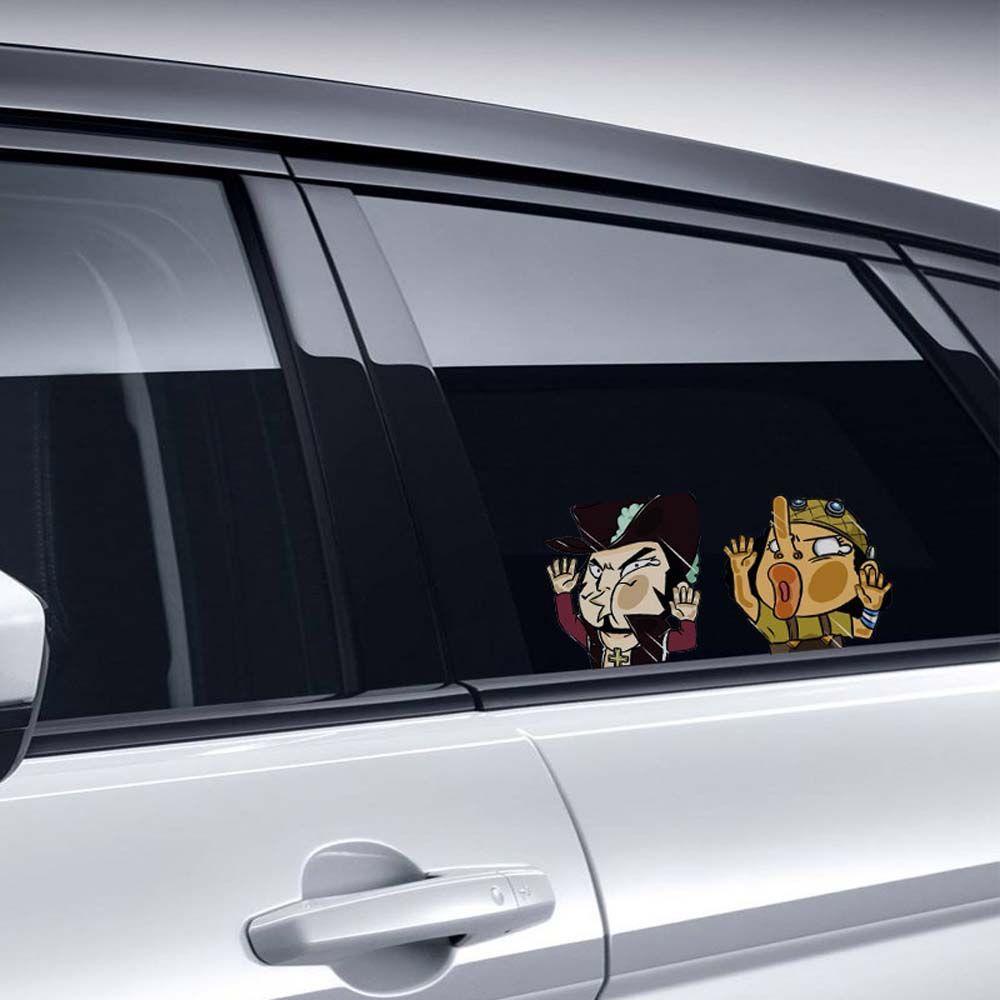 LANFY Stiker Mobil Universal Lucu Luffy Game DIY Kartun Mengintip Aksesoris Styling Mobil