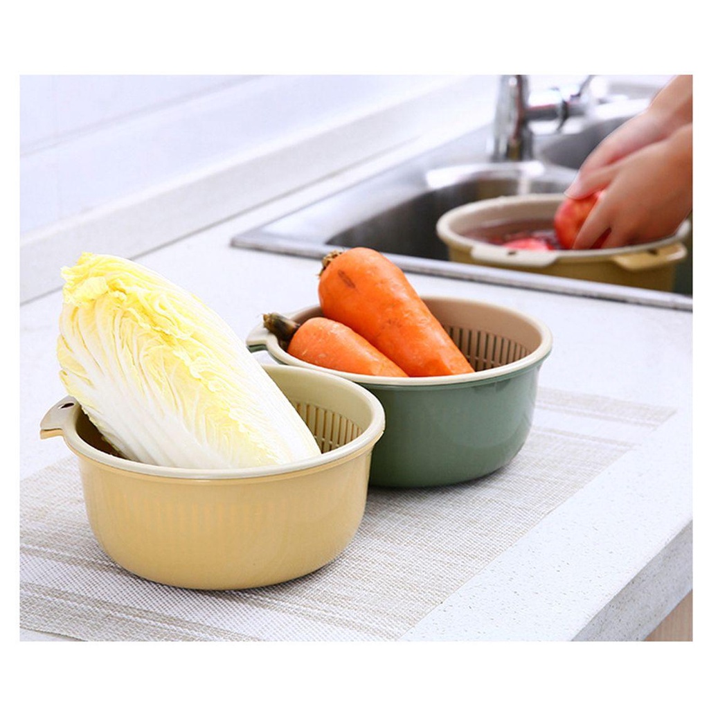 Pineapple Kitchen Basket Storage Fresh Vegetable Alat Dapur Keranjang Sayur Double Layer