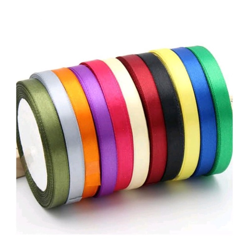 

Pita satin Warna polos 1/4 inchi